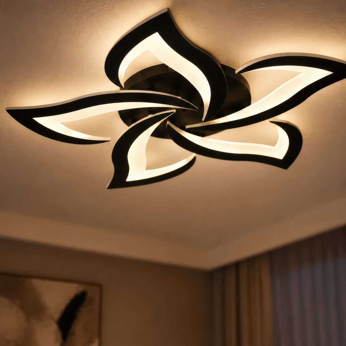 LED luster s diaľkovým ovládačom LT660/5BK, 5 svetelných zdrojov, 55 W, svetlo 3000/4000/6000 K, čierny, imaginea 2