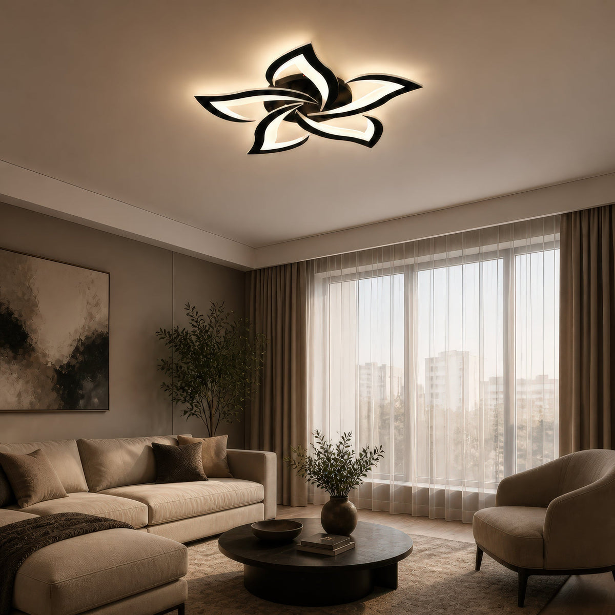 LED luster s diaľkovým ovládačom LT660/5BK, 5 svetelných zdrojov, 55 W, svetlo 3000/4000/6000 K, čierny, imaginea 11