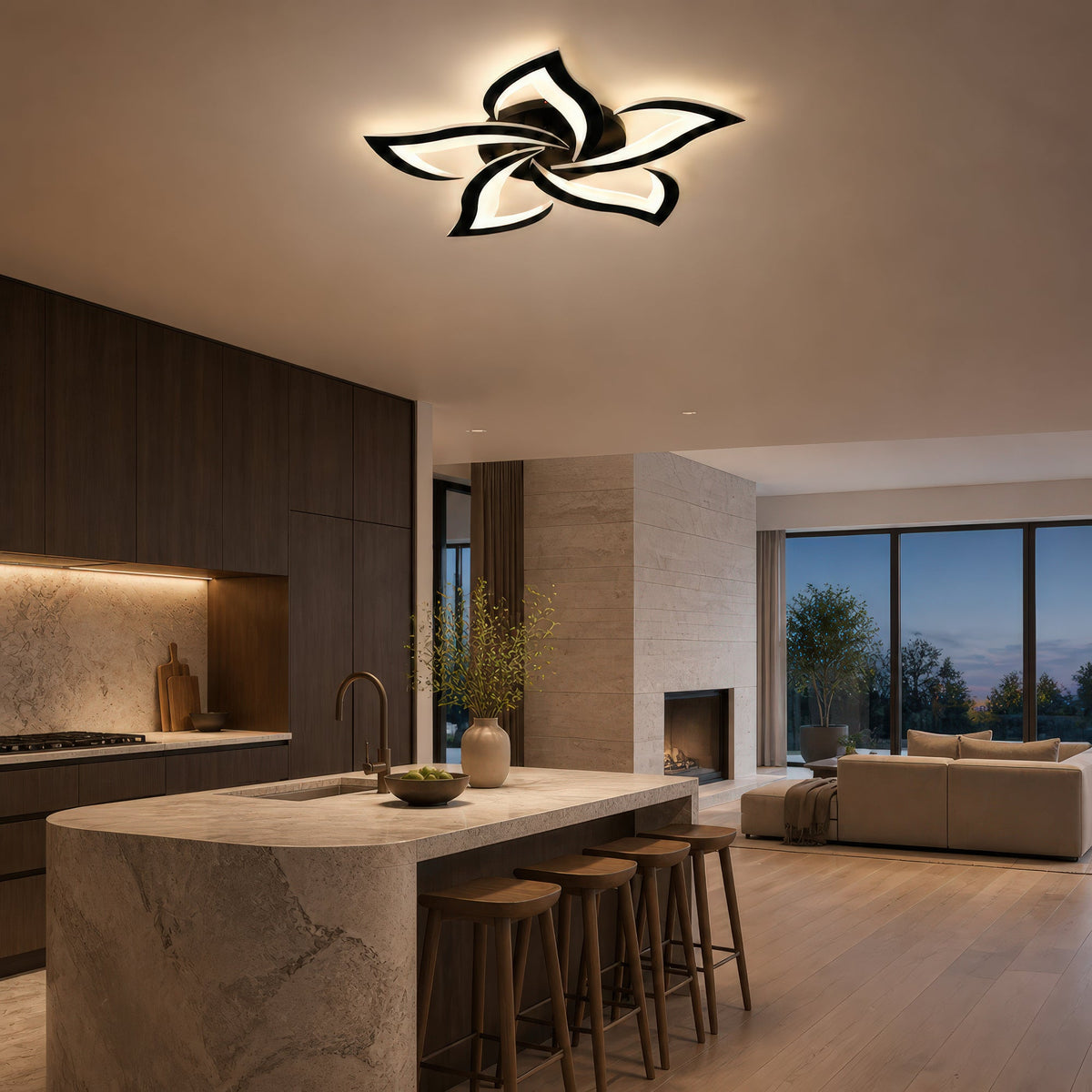 LED luster s diaľkovým ovládačom LT660/5BK, 5 svetelných zdrojov, 55 W, svetlo 3000/4000/6000 K, čierny, imaginea 13