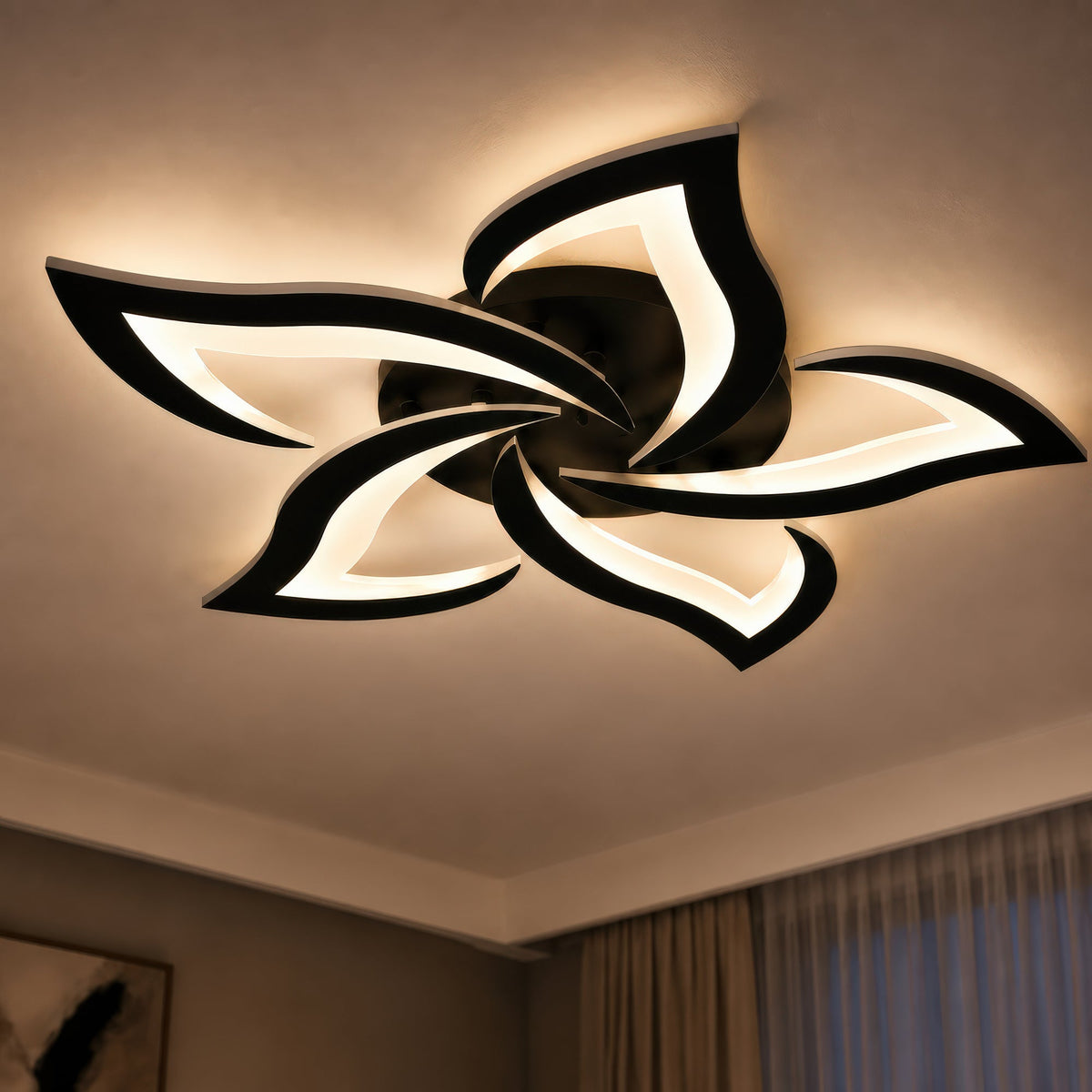 LED luster s diaľkovým ovládačom LT660/5BK, 5 svetelných zdrojov, 55 W, svetlo 3000/4000/6000 K, čierny, imaginea 9