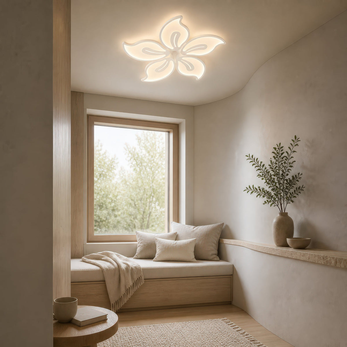 LED luster s diaľkovým ovládačom JASMINE 73W, 5 lístkov, studené/teplé/neutrálne svetlo, dimovateľný, biela, imaginea 12