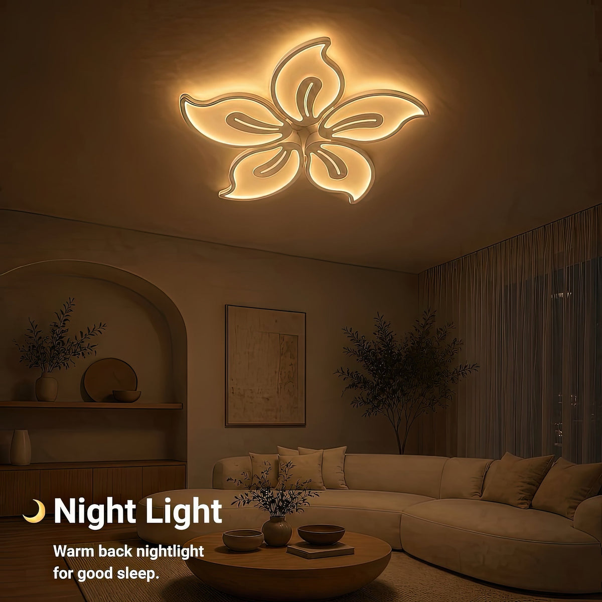 LED luster s diaľkovým ovládačom JASMINE 73W, 5 lístkov, studené/teplé/neutrálne svetlo, dimovateľný, biela, imaginea 7