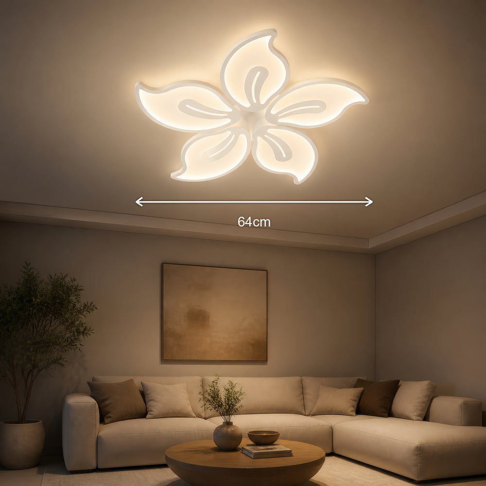 LED luster s diaľkovým ovládačom JASMINE 73W, 5 lístkov, studené/teplé/neutrálne svetlo, dimovateľný, biela, imaginea 8