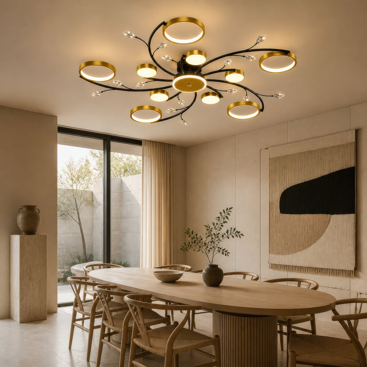 LED luster s diaľkovým ovládačom KARINA, 68 W, 10 svetelných zdrojov, teplé/chladné/neuterálne svetlo, stm dimovateľný, zlatý, imaginea 10