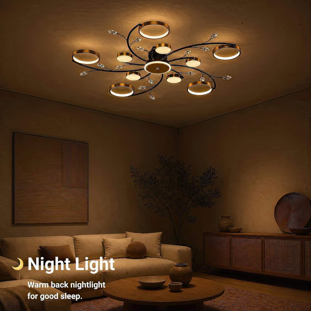 LED luster s diaľkovým ovládačom KARINA, 68 W, 10 svetelných zdrojov, teplé/chladné/neuterálne svetlo, stm dimovateľný, zlatý, imaginea 5
