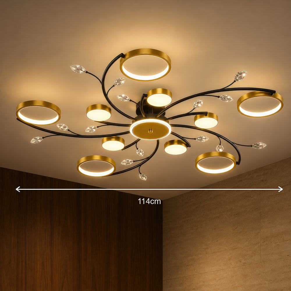 LED luster s diaľkovým ovládačom KARINA, 68 W, 10 svetelných zdrojov, teplé/chladné/neuterálne svetlo, stm dimovateľný, zlatý, imaginea 6