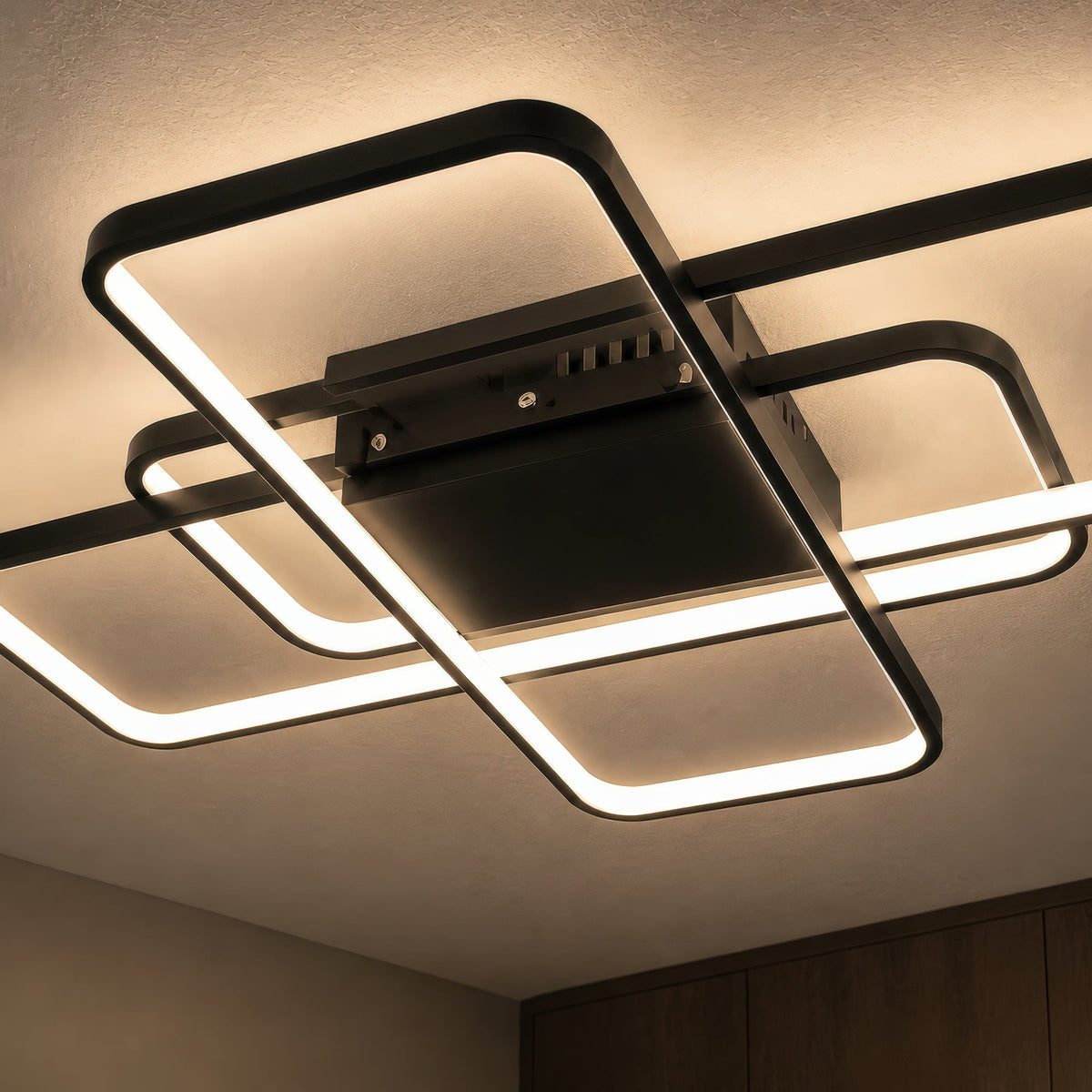 LED luster IANUSIS s diaľkovým ovládačom 95 W, 3 svetelná telová, studené/teplé/neuterálne svetlo, stmívateľný, čierny, imaginea 2