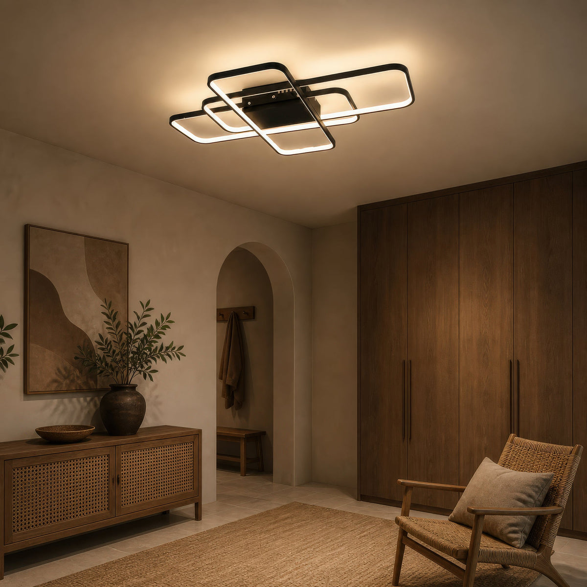 LED luster IANUSIS s diaľkovým ovládačom 95 W, 3 svetelná telová, studené/teplé/neuterálne svetlo, stmívateľný, čierny, imaginea 10