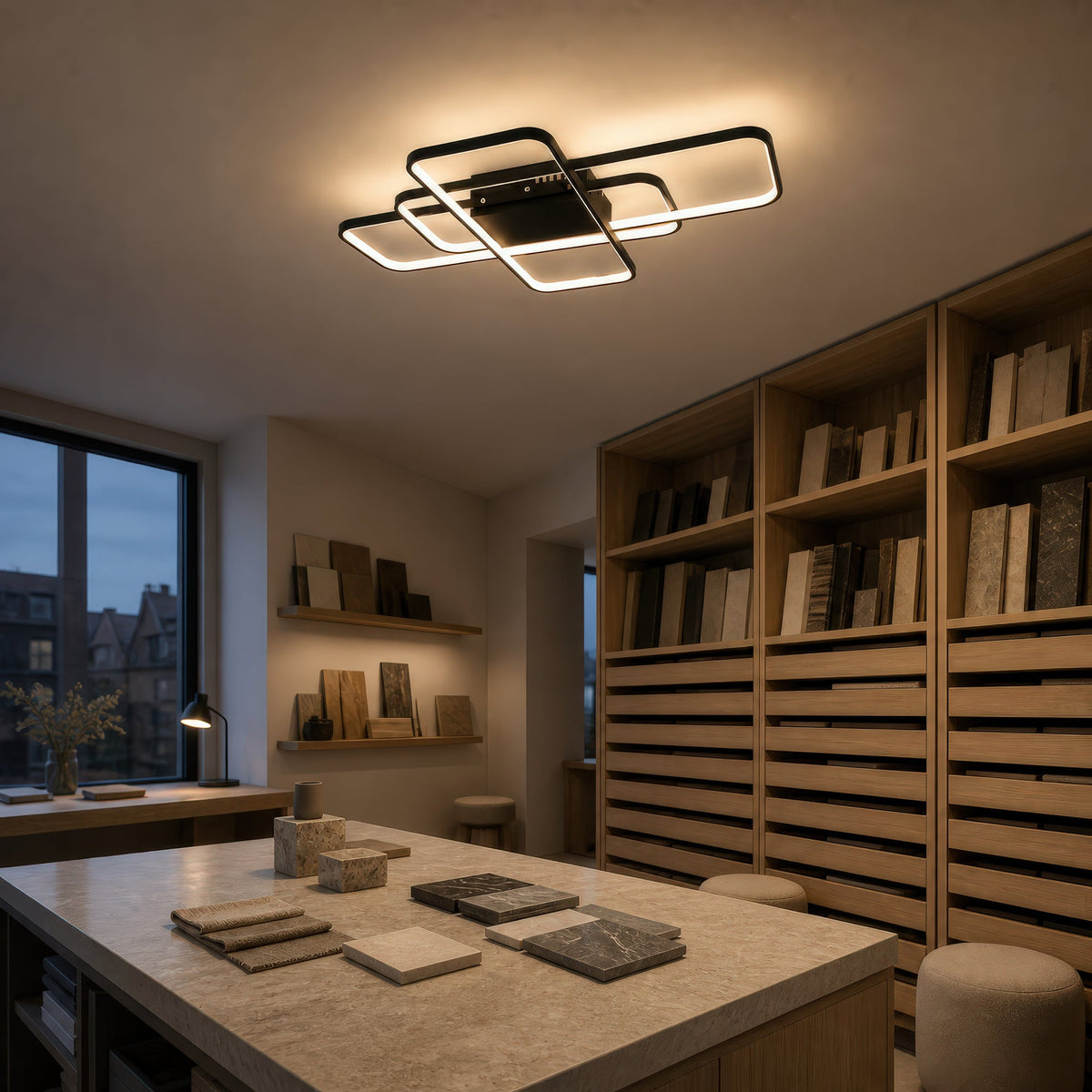 LED luster IANUSIS s diaľkovým ovládačom 95 W, 3 svetelná telová, studené/teplé/neuterálne svetlo, stmívateľný, čierny, imaginea 13