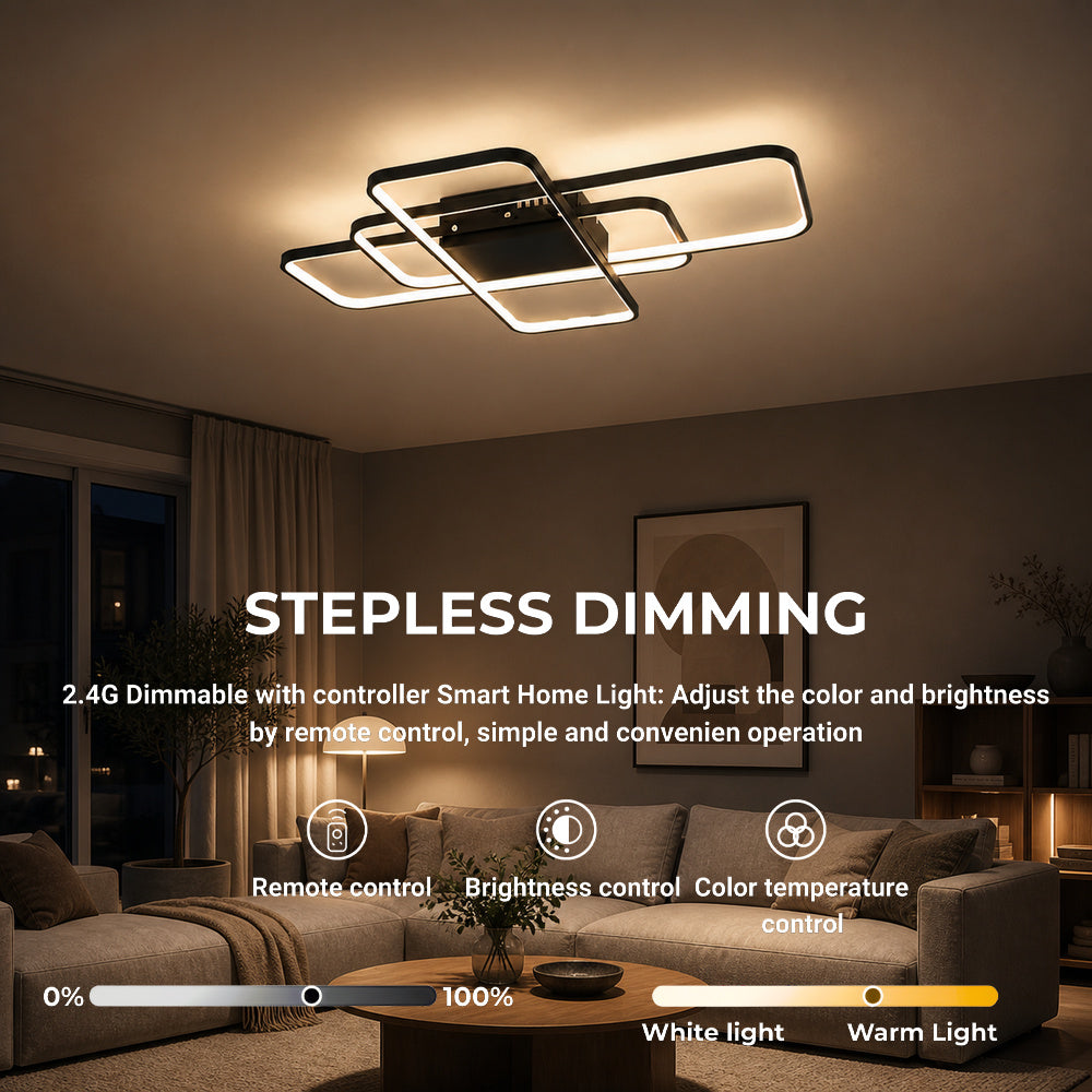 LED luster IANUSIS s diaľkovým ovládačom 95 W, 3 svetelná telová, studené/teplé/neuterálne svetlo, stmívateľný, čierny, imaginea 4