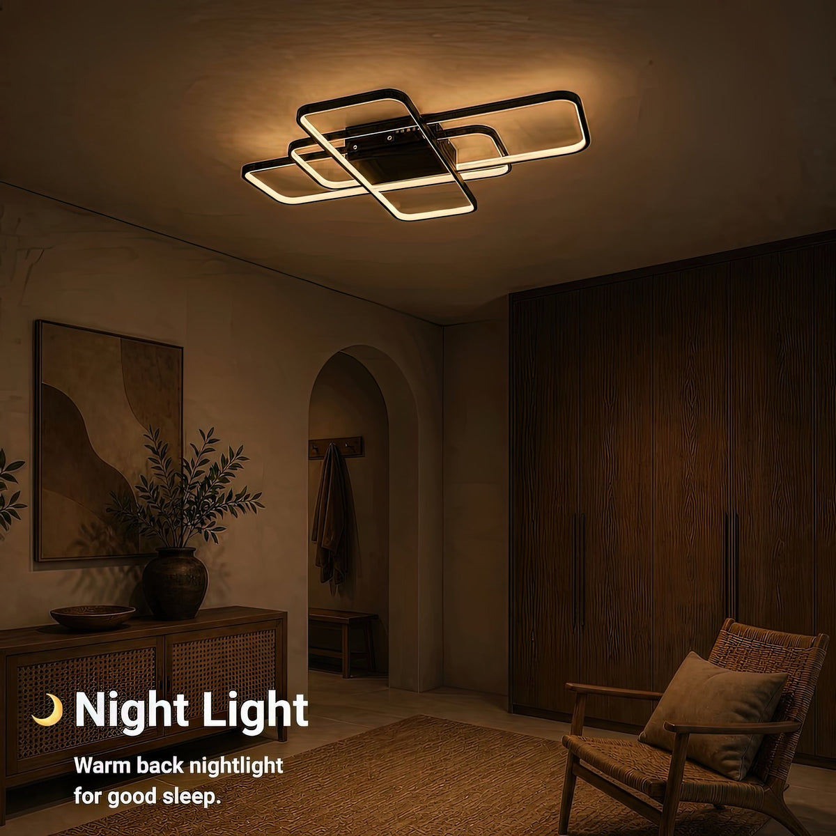 LED luster IANUSIS s diaľkovým ovládačom 95 W, 3 svetelná telová, studené/teplé/neuterálne svetlo, stmívateľný, čierny, imaginea 6
