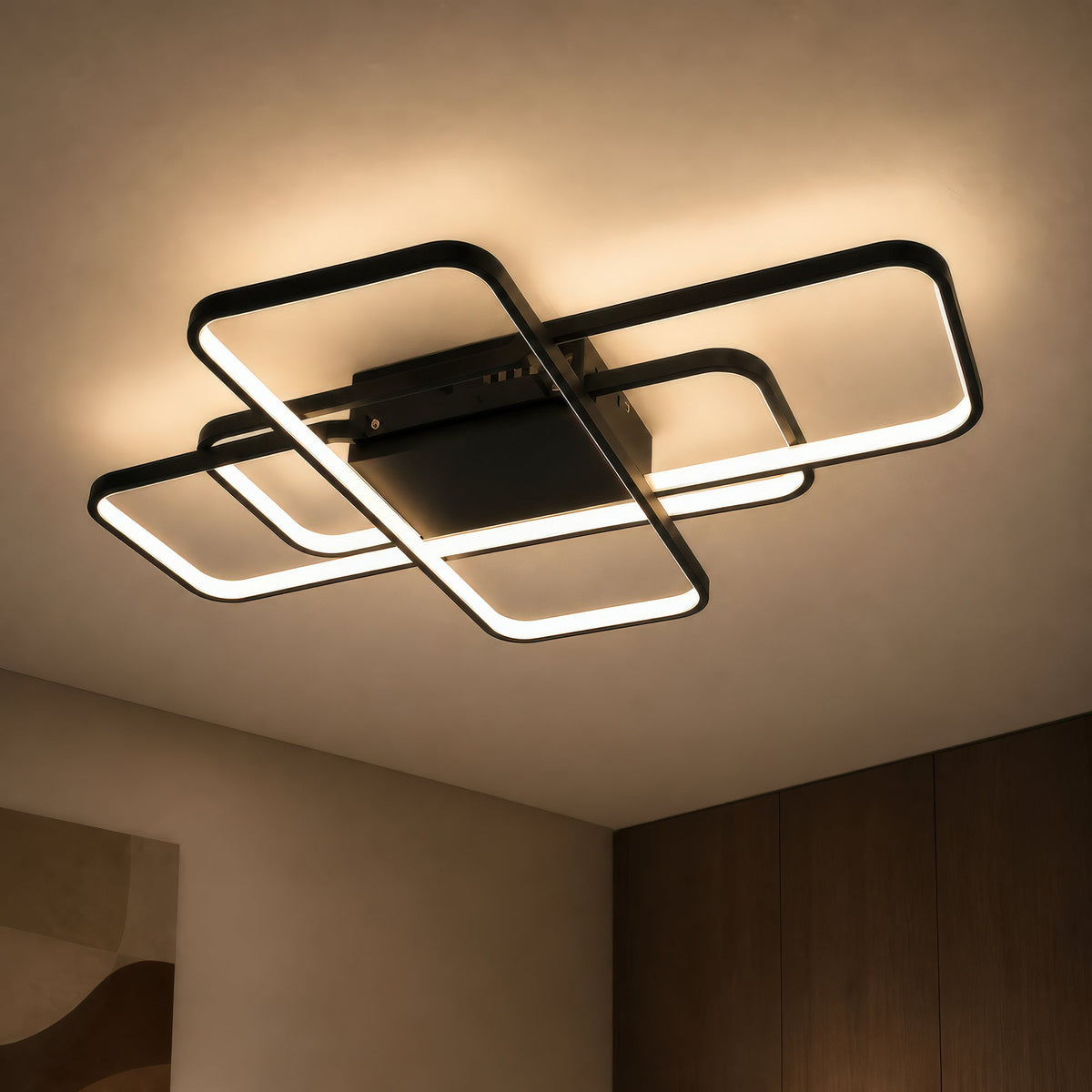 LED luster IANUSIS s diaľkovým ovládačom 95 W, 3 svetelná telová, studené/teplé/neuterálne svetlo, stmívateľný, čierny, imaginea 9