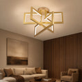 Lustra LED cu telecomanda 71W, 3 Elemente, lumina Rece/Calda/Neutra, Dimabila, Auriu