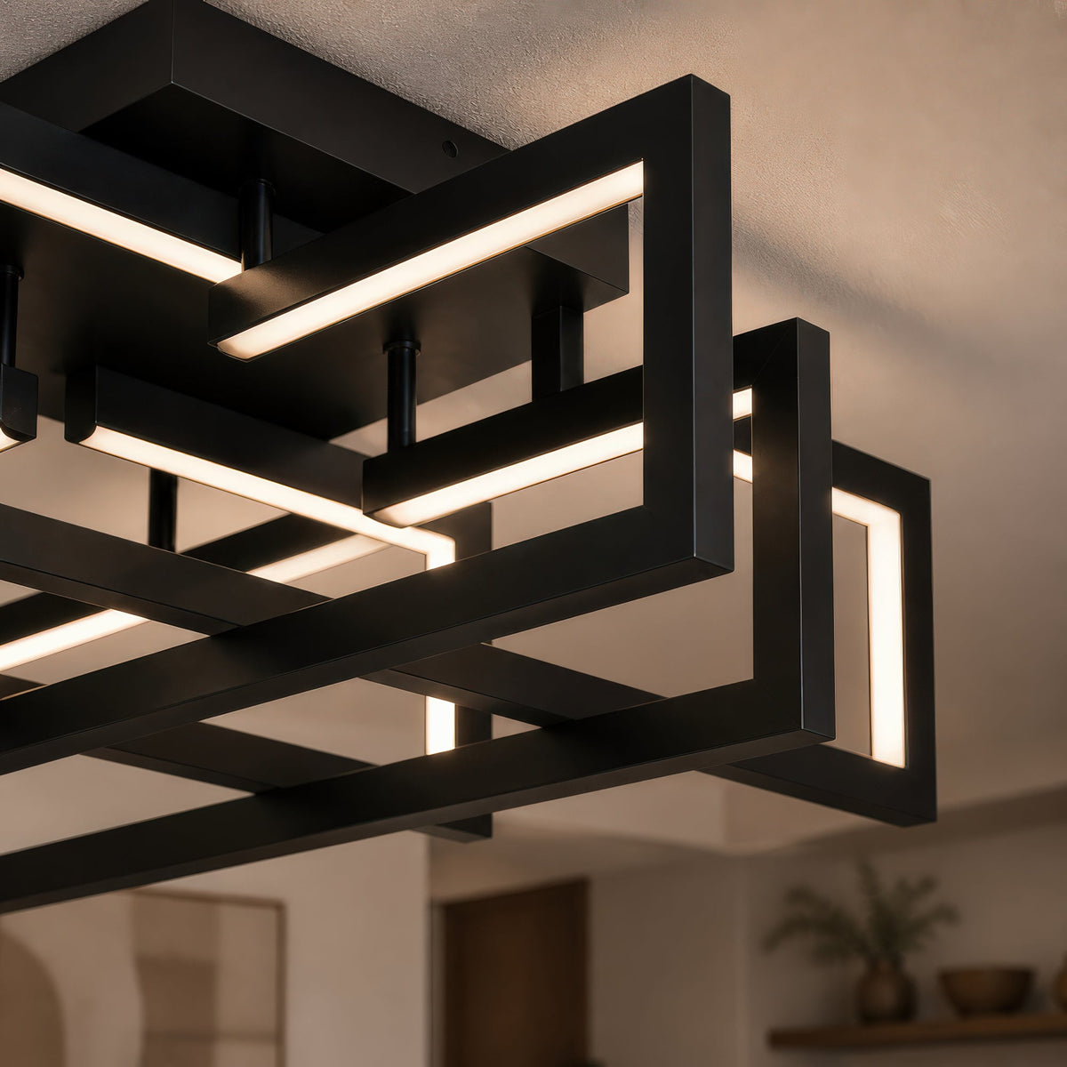 LED luster s diaľkovým ovládačom 96W, 4 svetlá, studené/teplé/neuterálne svetlo, stmívateľný, čierny, imaginea 2
