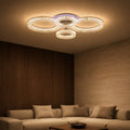 Lustra LED RONDA Magno cu telecomanda 78W, 4 Cercuri, lumina Rece/Calda/Neutra, Dimabila, Alb