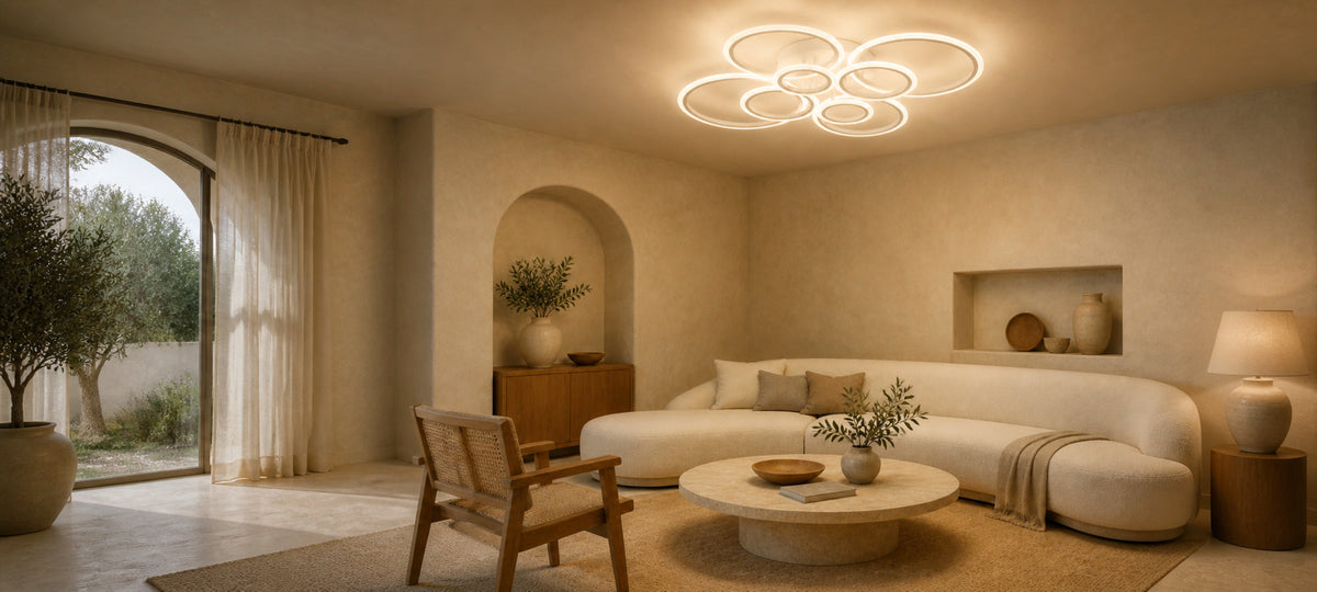 LED Chandelier with Remote Control BETTY 127W, 8 Rings, Cool/Warm/Neutral Light, Dimmable, White, imaginea 10