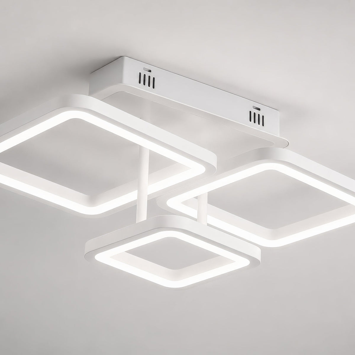 LED luster s diaľkovým ovládačom ZOE, 60 W, 3 štvorce, studené/cieple/neuterálne svetlo, stmívateľný, biela farba, kov a akryl, imaginea 10