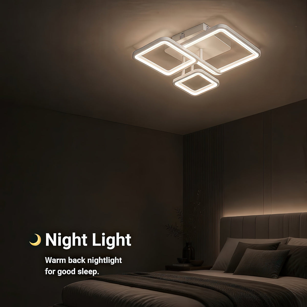 LED luster s diaľkovým ovládačom ZOE, 60 W, 3 štvorce, studené/cieple/neuterálne svetlo, stmívateľný, biela farba, kov a akryl, imaginea 6
