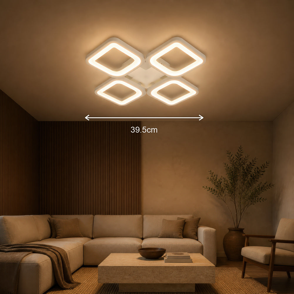 Lustra LED cu telecomanda ZOE 53W, 4 Patrate, lumina Rece/Calda/Neutra, Dimabila, Alb, imaginea 7