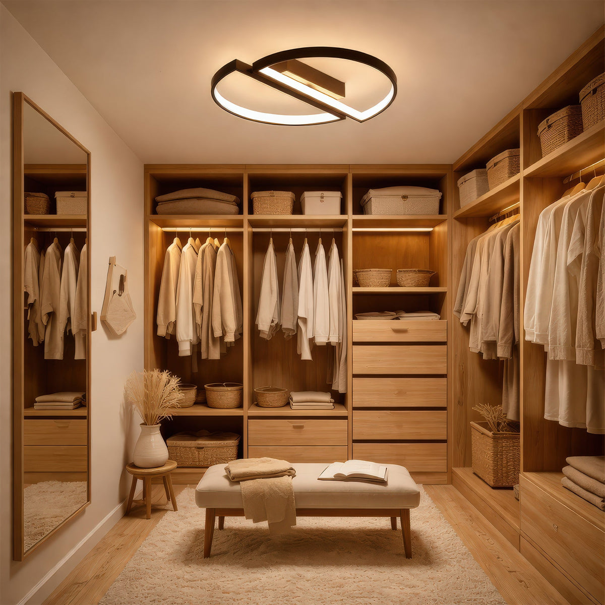 VECTOR ARCUS 52W LED Chandelier with Remote Control, 2 Elements, Cool/Warm/Neutral Light, Dimmable, Black, imaginea 11
