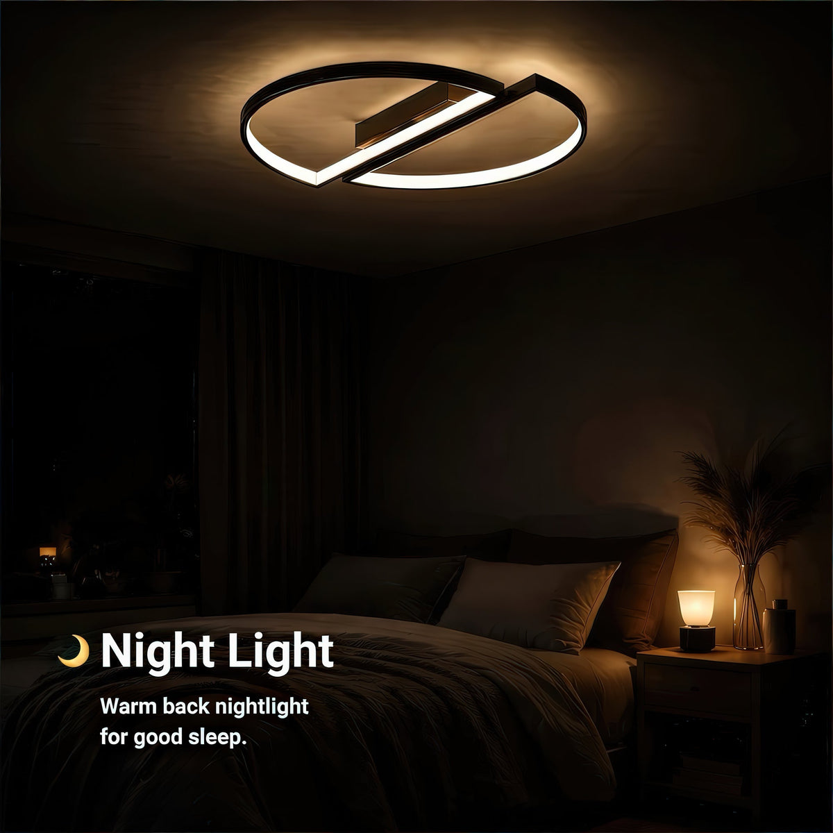 VECTOR ARCUS 52W LED Chandelier with Remote Control, 2 Elements, Cool/Warm/Neutral Light, Dimmable, Black, imaginea 6