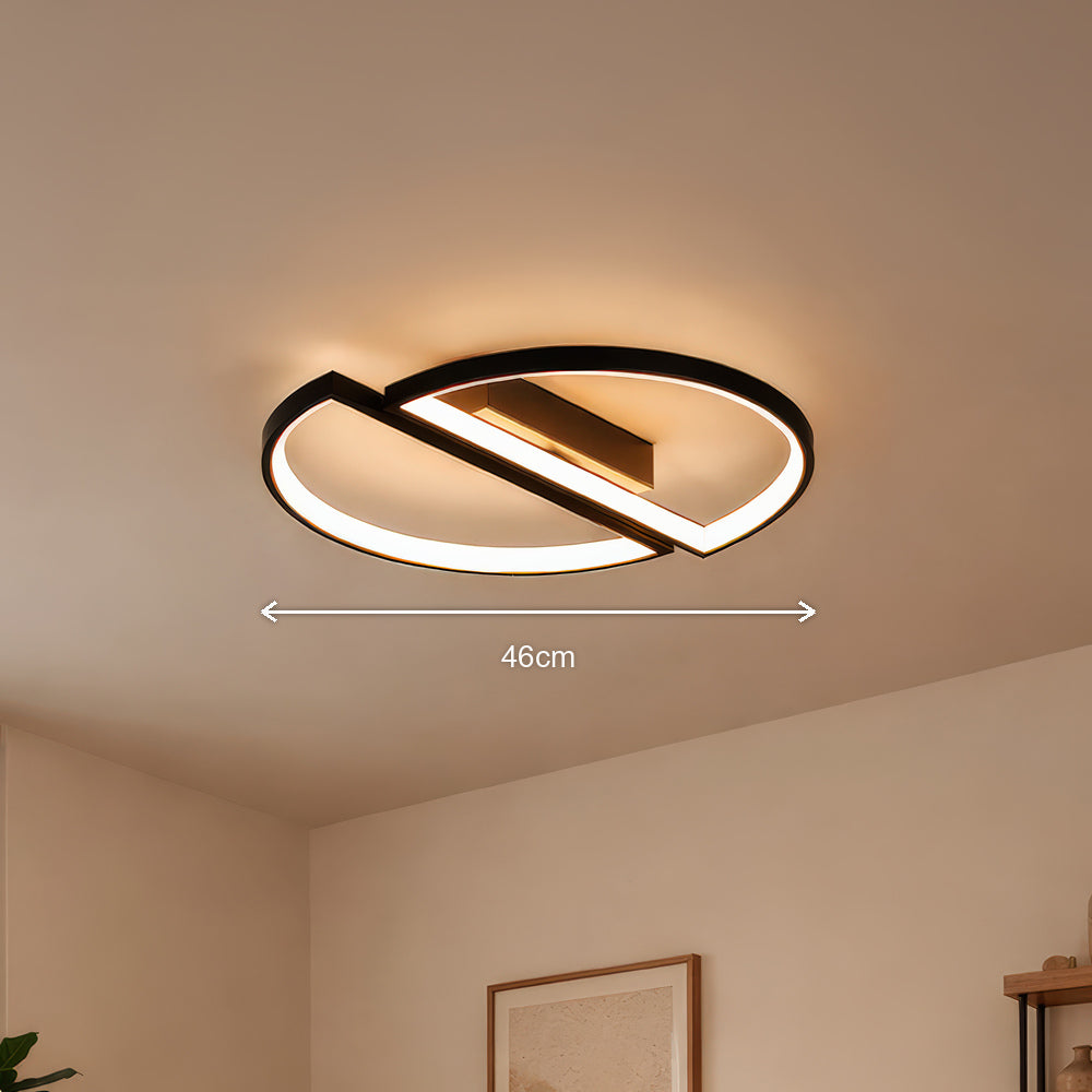 VECTOR ARCUS 52W LED Chandelier with Remote Control, 2 Elements, Cool/Warm/Neutral Light, Dimmable, Black, imaginea 7