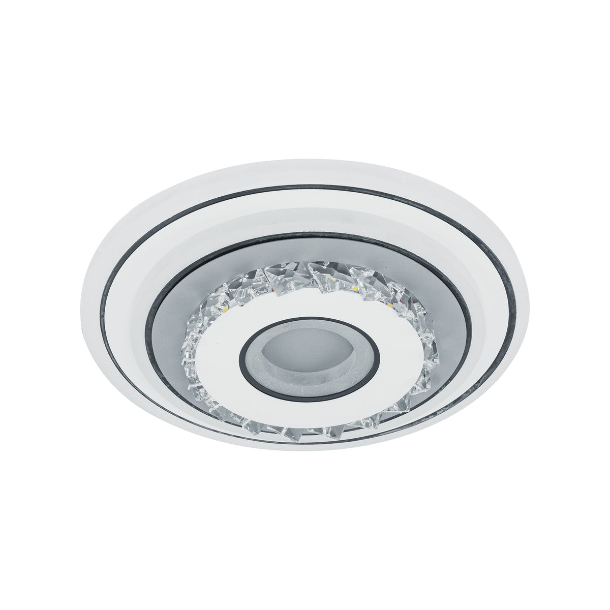 MITA 28W LED Crystal Chandelier, 20 cm Diameter, Round, Cool/Warm/Neutral Light, White, imaginea 5