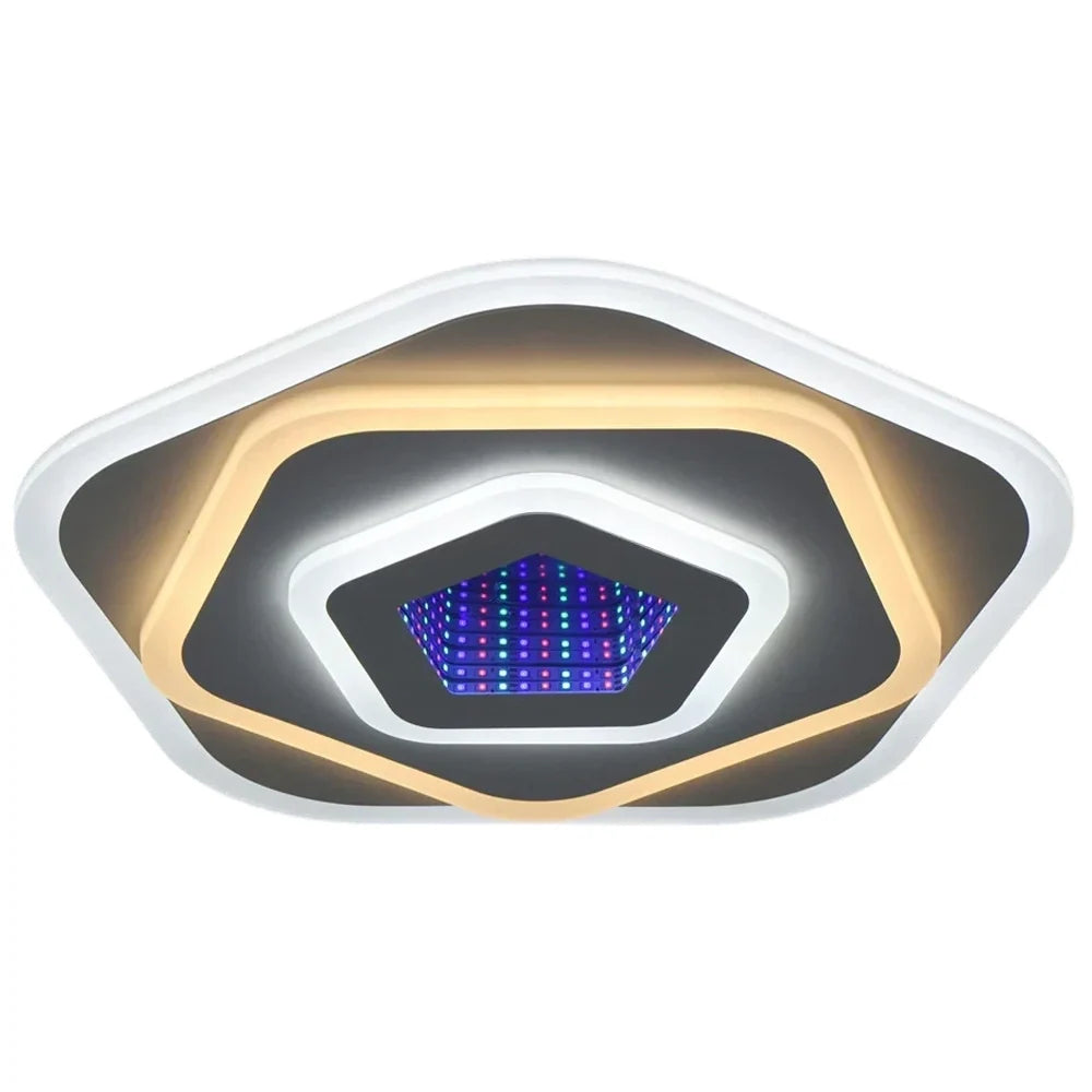 NEXA 3D 39W LED Ceiling Light, Diameter 25cm, Cool/Warm/Neutral Light, White, imaginea 6