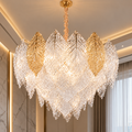 Candelabru Cristal LACE Magno 11xE14, Diametru 60cm, Inaltime 42cm, Auriu Lucios, Inaltime Reglabila, Design Elegant