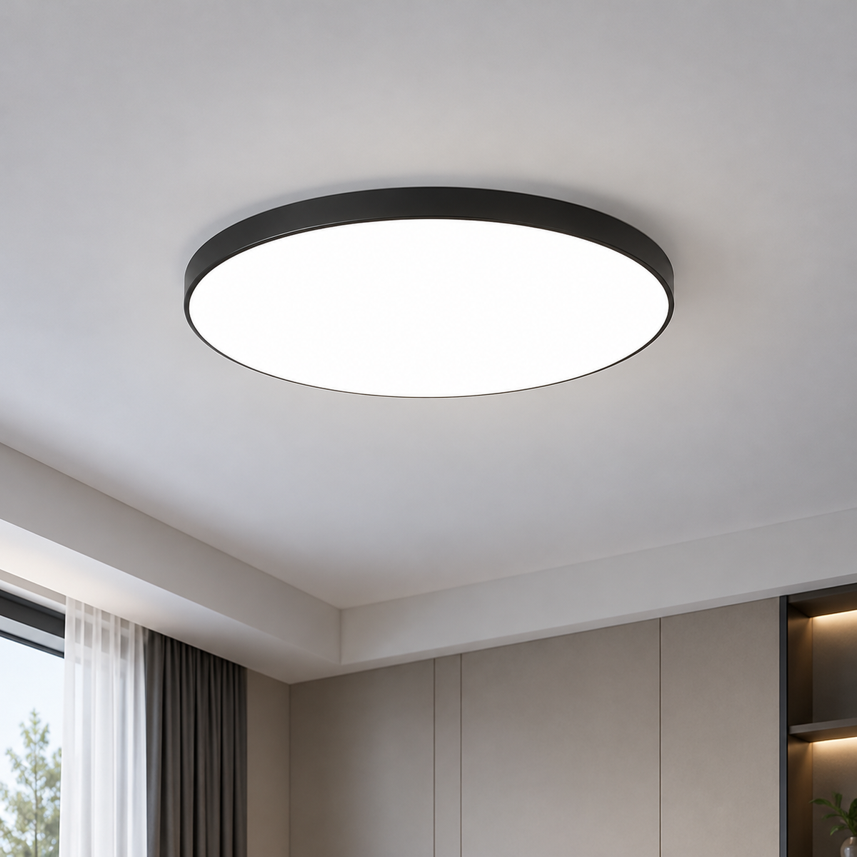 Plafoniera LED SOLIS 27cm 20W Lumina Rece, Negru