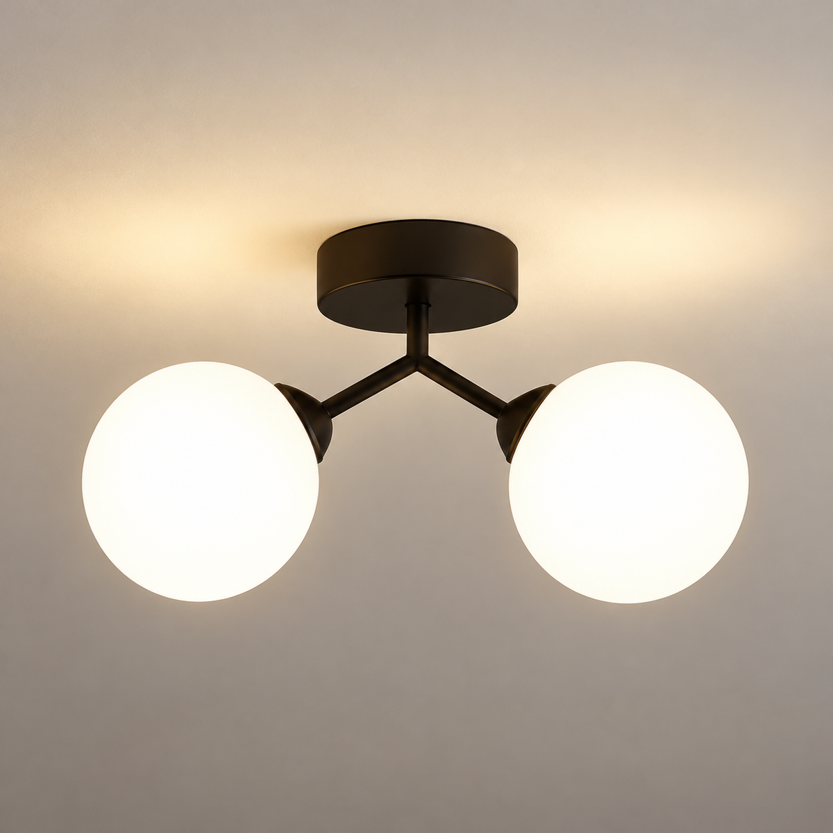 Lustra LED si cristal ORBS, 31cm, 2xG9, Globuri, Negru