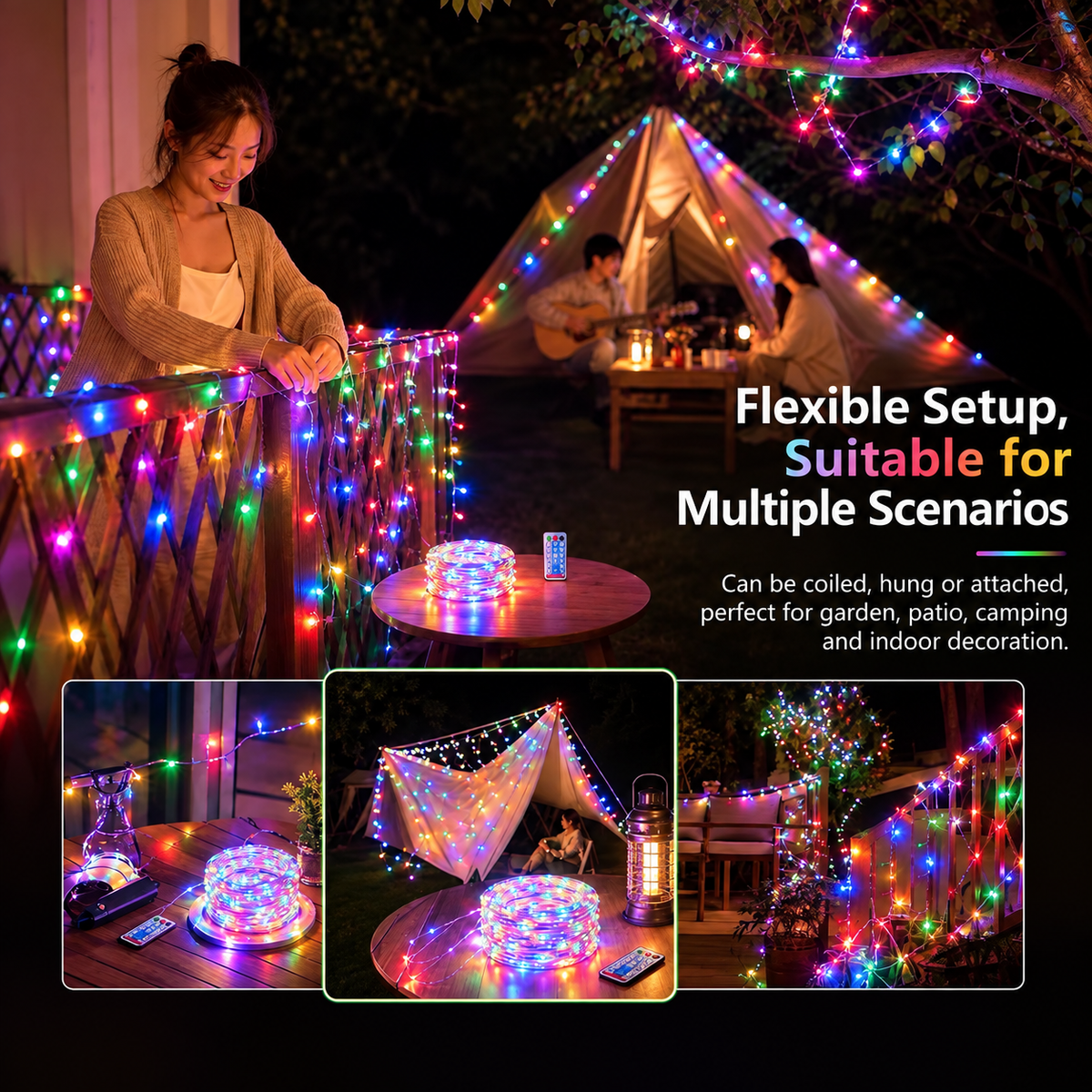 Instalatie de Craciun Liniara, Lumina Multicolora, 2000cm, 200 LED-uri