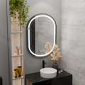 Oglinda LED Ovala 60x80cm VETRO Touch Sistem Dezaburire Dimabila, Rama Neagra
