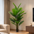 Decorațiune Palmier Areca, Plastic, 24 frunze, 190 cm, Verde