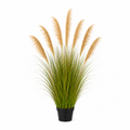 Planta Artificială Iarbă Ornamentală, 170cm, cu 7 fire, Stuf si Iarba, Verde Tomnal, Fara Ghiveci