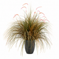 Planta Artificială Iarbă Ornamentală Tip Coadă de Vulpe, 120cm, Iarbă curbată și Spice, Verde si Roz, Fara Ghiveci