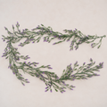 Planta Artificiala Ghirlanda Decorativa de Lavanda, Aspect Natural, 185cm, 72 Ramificatii, Verde si Mov, Set de 2 Bucati