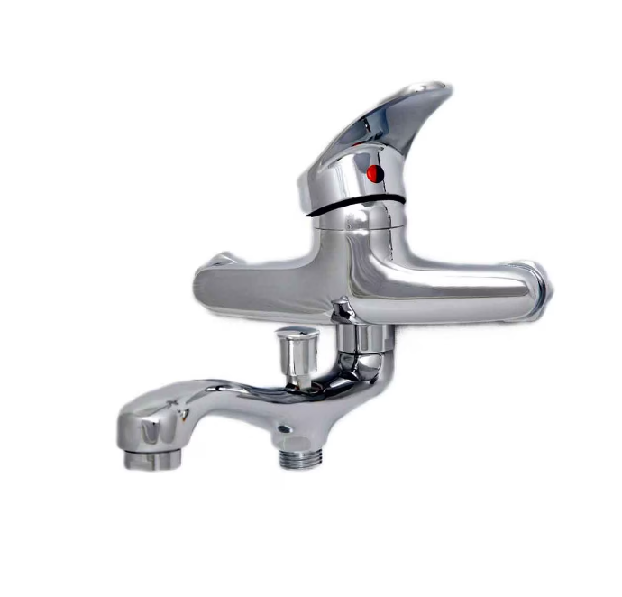 Baterie Cada Crom Lucios - Set Complet cu Pipa Pivotanta de 25cm, Para, Furtun și Excentrice Incluse