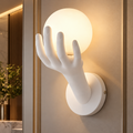 Aplica LED Decorativa MANO, 15x30cm, 1xG9, Sticla si Resina, Alb