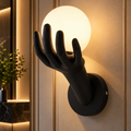Aplica LED Decorativa MANO, 15x30cm, 1xG9, Sticla si Resina, Negru