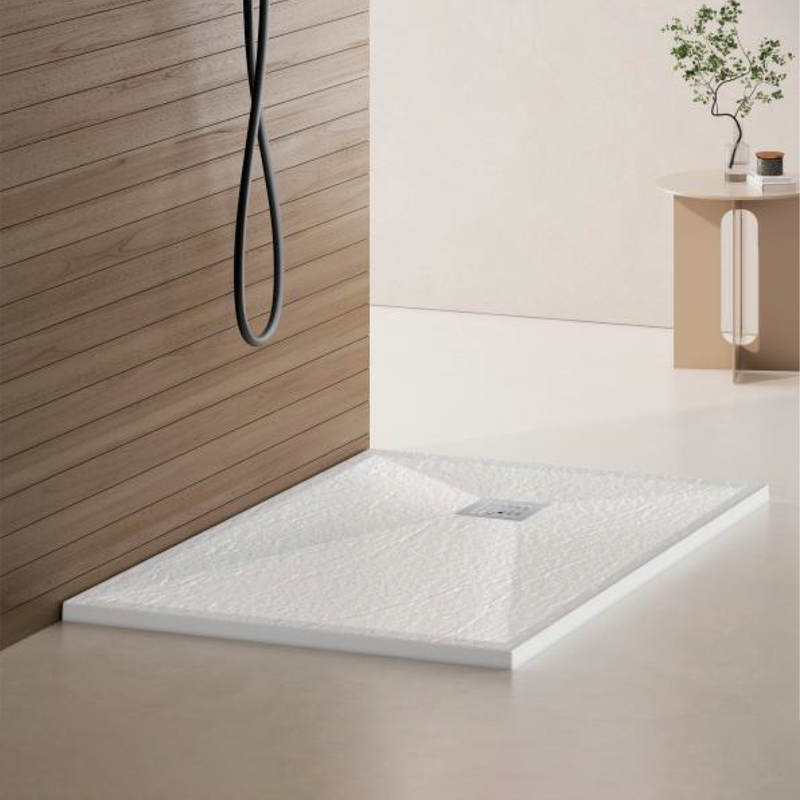 Rectangular shower tray 80x120 cm, slim 3 cm, glossy white