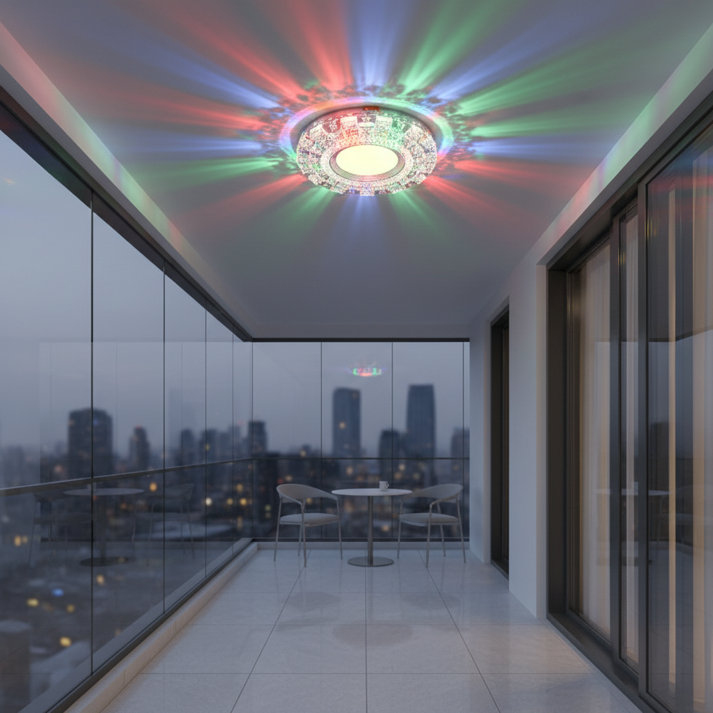 Spot LED ORBITA, 5W, Rotund, Lumina Rece + RGB, Alb, Rasina si Sticla SL687WH