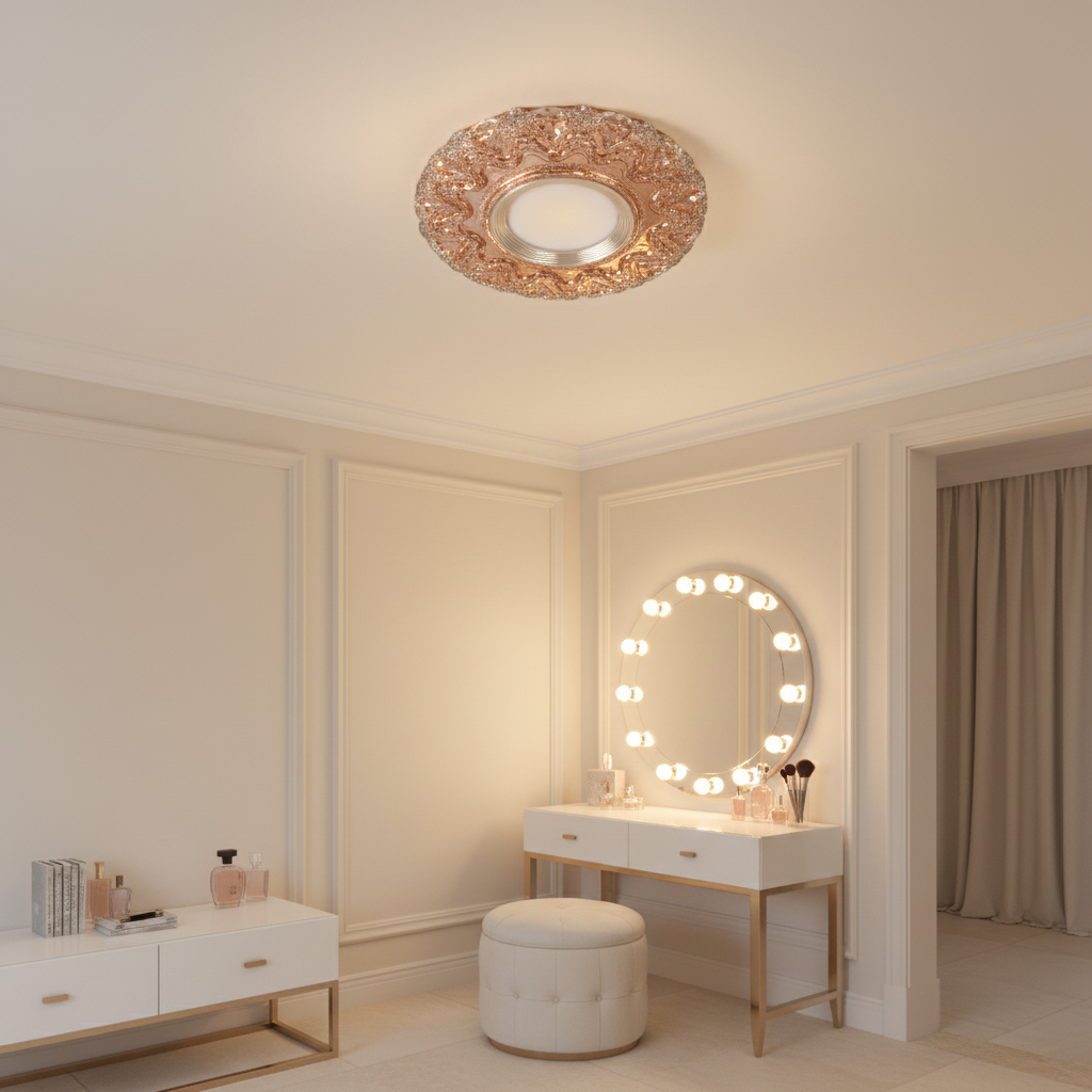 Spot LED ORBITA, 5W, Rotund, Lumina Rece / Calda, Bronz Antichizat, Rasina si Sticla SL686AB