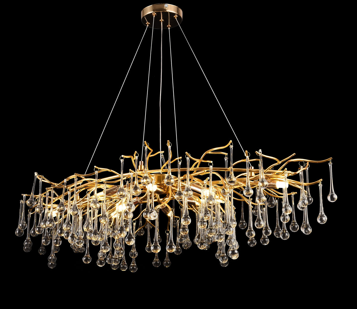 Candelabru Cristal NEBULA Imperio, 10x G9, Auriu, 97cm