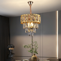 Candelabru Cristal BELVEDERE Petito 3xE14, Diametru 30cm, Auriu Lucios, Inaltime Reglabila