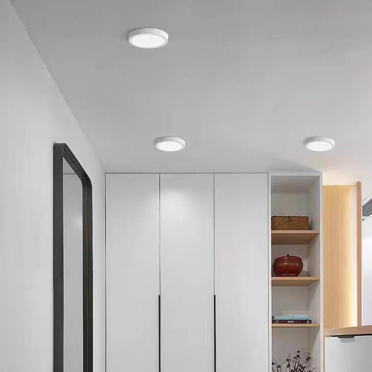 Round LED Ceiling Light, 31W, 22cm, 6000K, White Metal – Cool Light, imaginea 1
