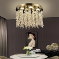 Candelabru LED Cristal LLC213/400GD Rotund, 22W, Lumina Rece/Calda/Neutra, Cristal, Auriu