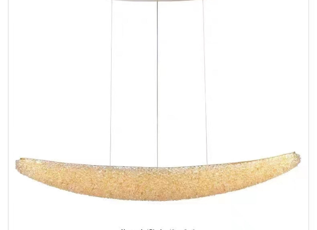 Candelabru Modern cu Cristal, Telecomanda, PRAGA, 31W, Lumina Calda/Neutra/Rece, Lungime 80 cm, Auriu, Inaltime reglabila