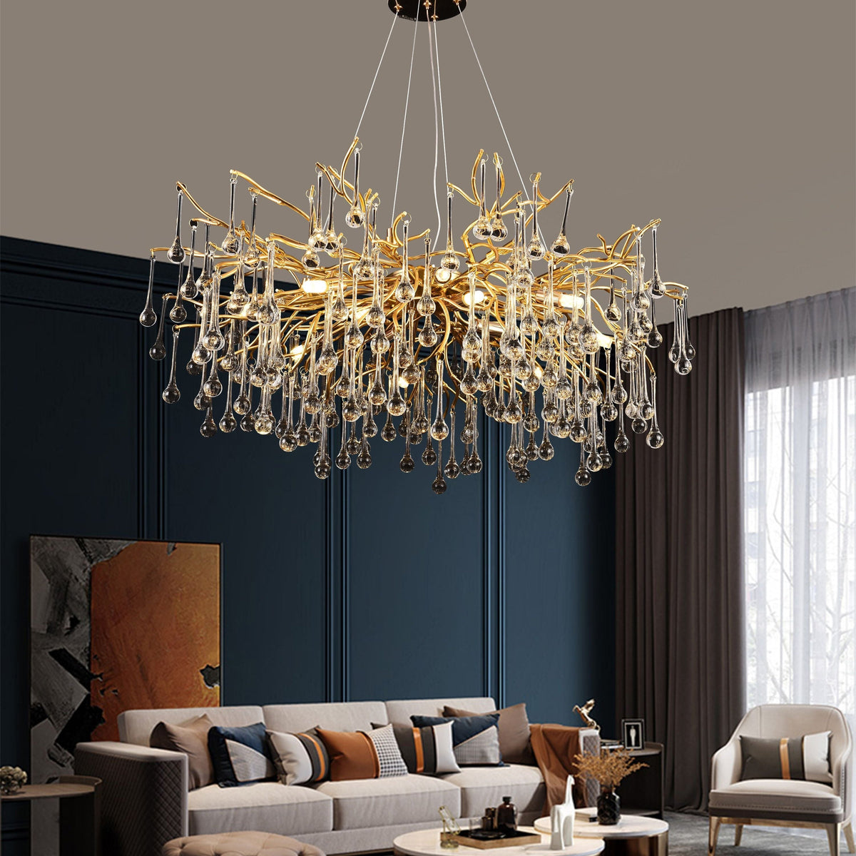 Candelabru Cristal NEBULA Regalis, 12x G9, Auriu, 80cm