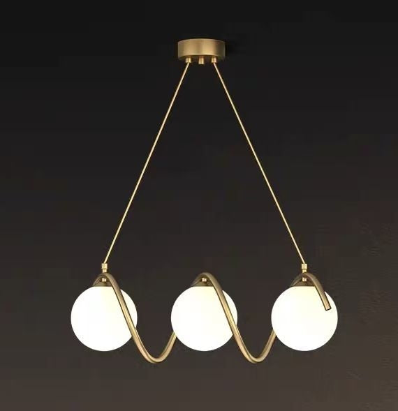 LOFT Haven Chandelier, 3x G9, White Gold, Metal, Adjustable Height, Modern, imaginea 3